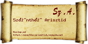 Szánthó Arisztid névjegykártya